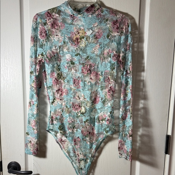 Tops - Floral Long Sleeve Bodysuit